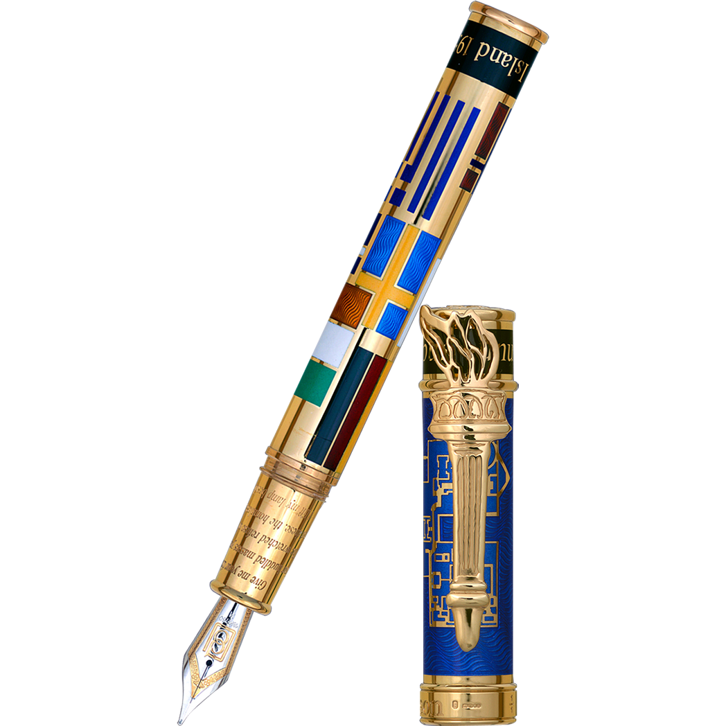 David Oscarson Ellis Island Fountain Pen - Sapphire Blue-Pen Boutique Ltd