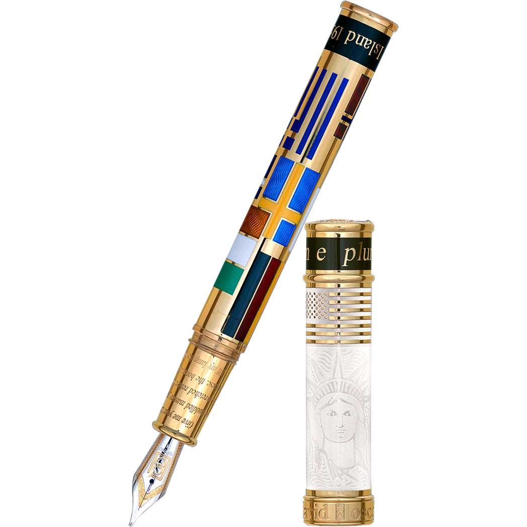 David Oscarson Ellis Island Fountain Pen - White-Pen Boutique Ltd