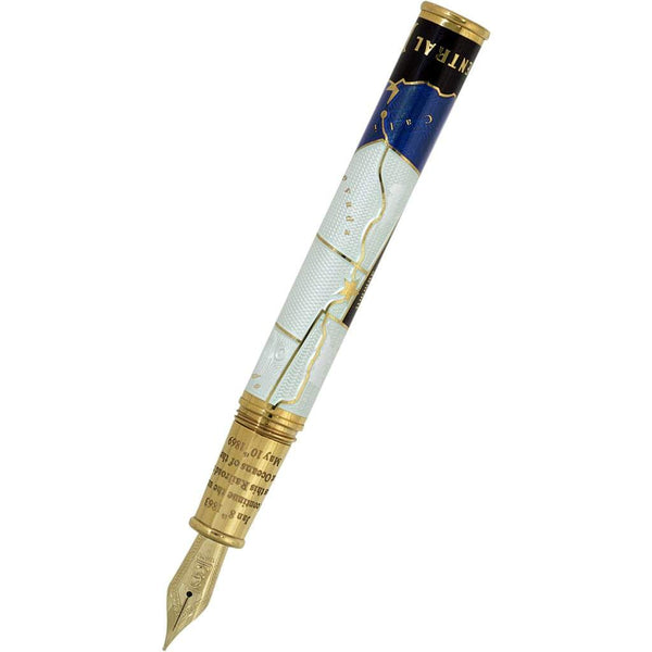 David Oscarson Golden Spike Fountain Pen - Sapphire Blue-Pen Boutique Ltd