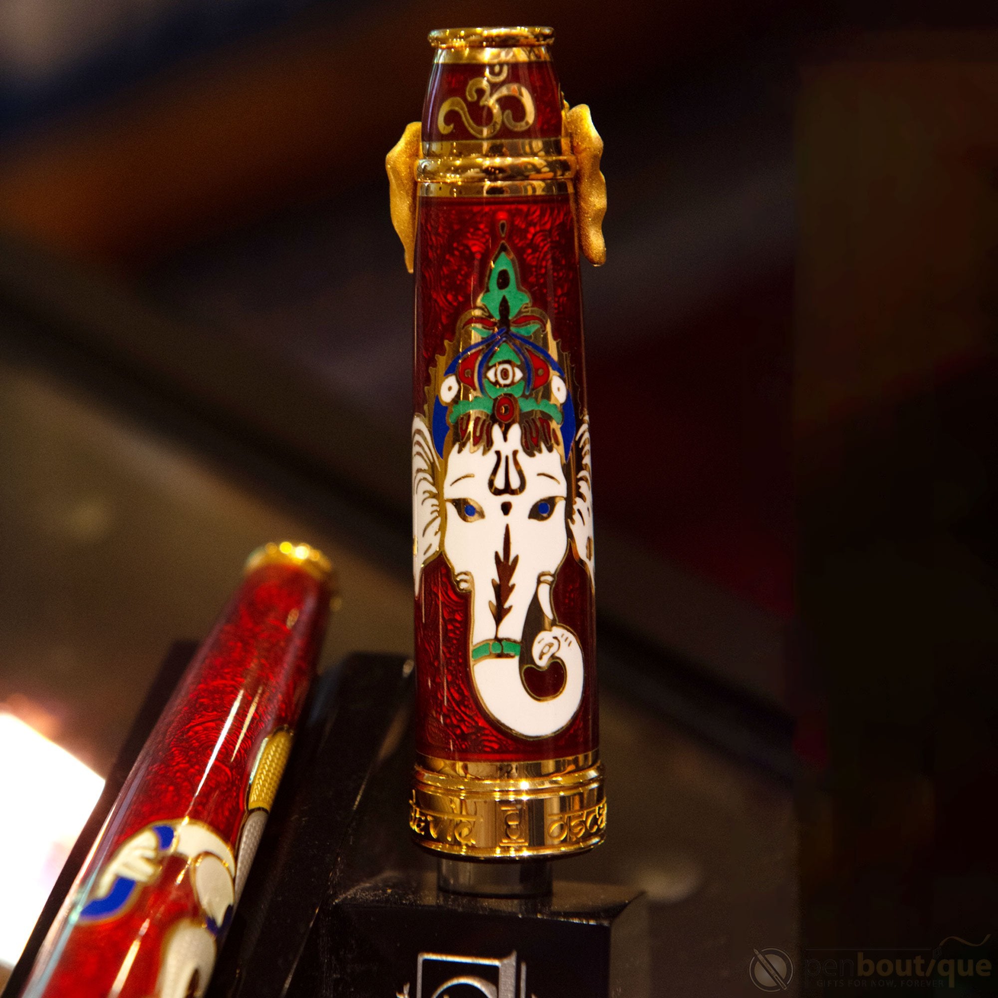 David Oscarson Lord Ganesha Fountain Pen - Ruby Red-Pen Boutique Ltd