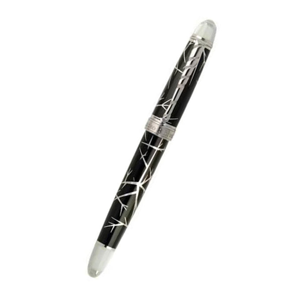 David Oscarson Winter Fountain Pen - Winter Black & Rhodium-Pen Boutique Ltd