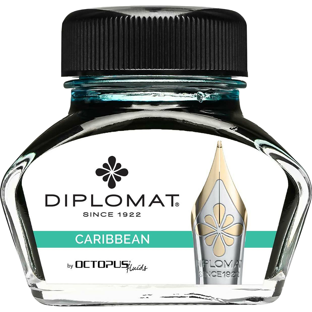 Diplomat Ink Bottle - Caribbean Turquoise - 30 ml-Pen Boutique Ltd