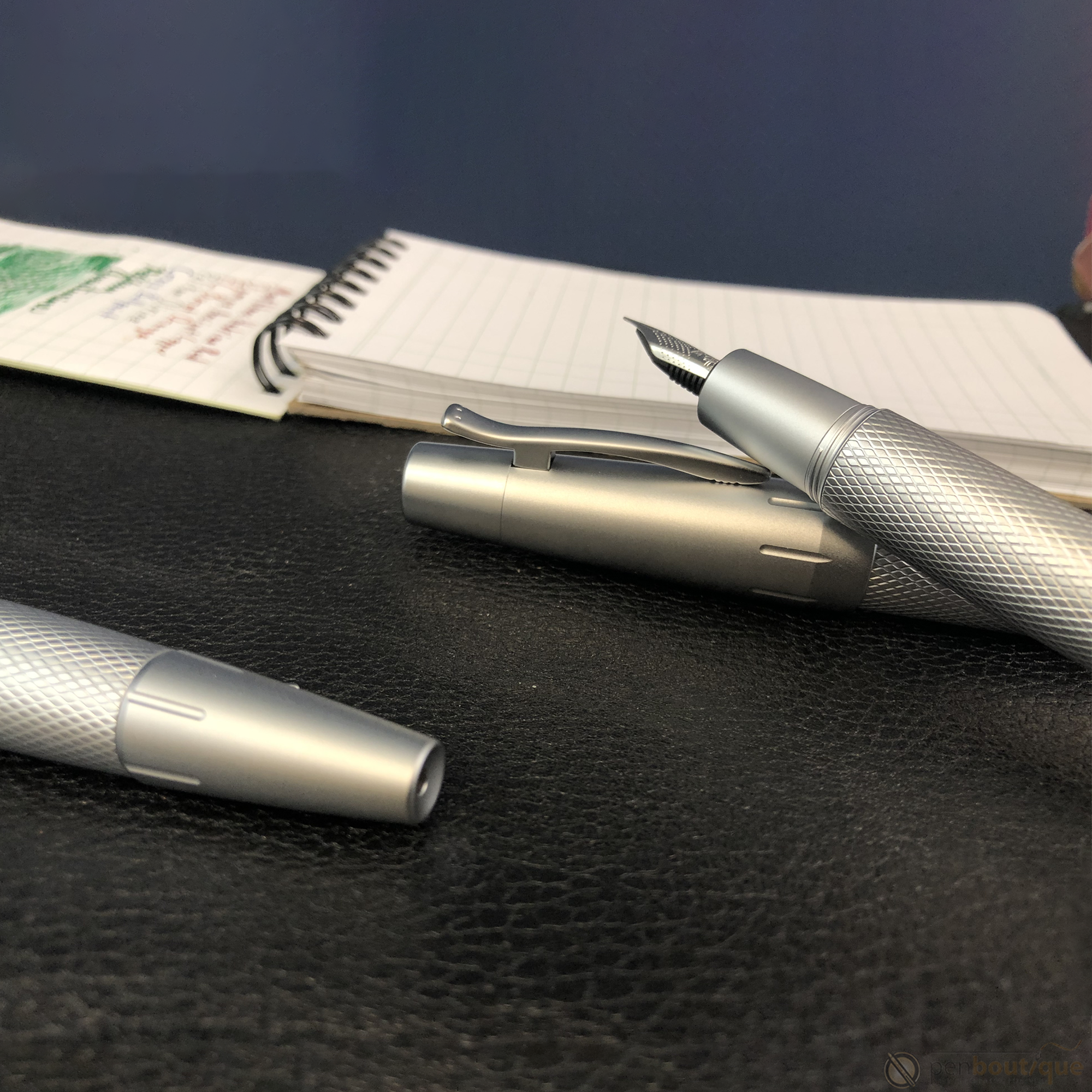 Faber-Castell Design E-Motion Fountain Pen - Pure Silver-Pen Boutique Ltd