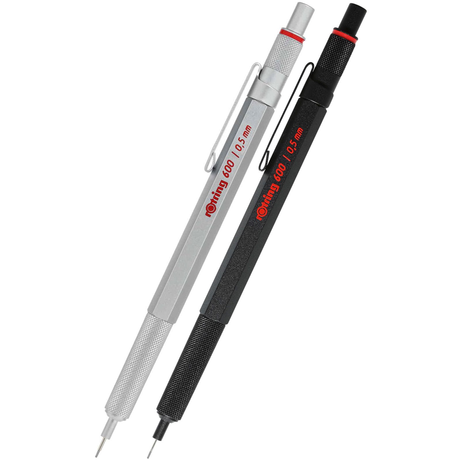 rOtring 600 Vulpotlood | HB Stift, 0,5 mm | Volledig metalen behuizing | Roségoud | Antislip gekartelde grip & zeshoekige houder rOtring 600 Vulpotlood | HB Stift, 0,5 mm | Volledig metalen behuizing | Roségoud | Antislip gekartelde grip & zeshoekige houder