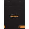 Rhodia Soft Cover Stapled Notepad Black The "R" 6 X 8 - Pen Boutique Ltd