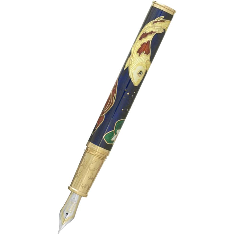 David Oscarson Koi Hard Enamel Sapphire Blue Fountain Pen-Pen Boutique Ltd