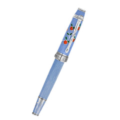 David Oscarson Tree of Life Rollerball Pen - Azure Blue with Orange and Green-Pen Boutique Ltd