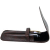 Yak Leather Premium Leather Two Pen Pouch with Flap Brown-Pen Boutique Ltd