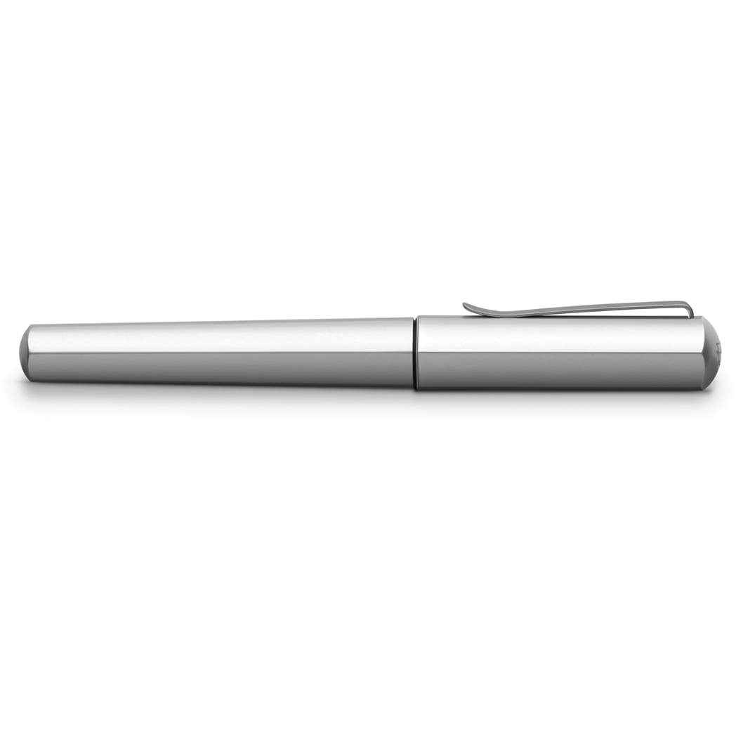 Faber-Castell Hexo Stylo Plume Argenté Large B - Design Hexagonal Premium