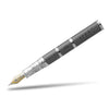 David Oscarson Rosetta Stone Fountain Pen - Translucent Grey and Opaque Black and Red Hard Enamel-Pen Boutique Ltd