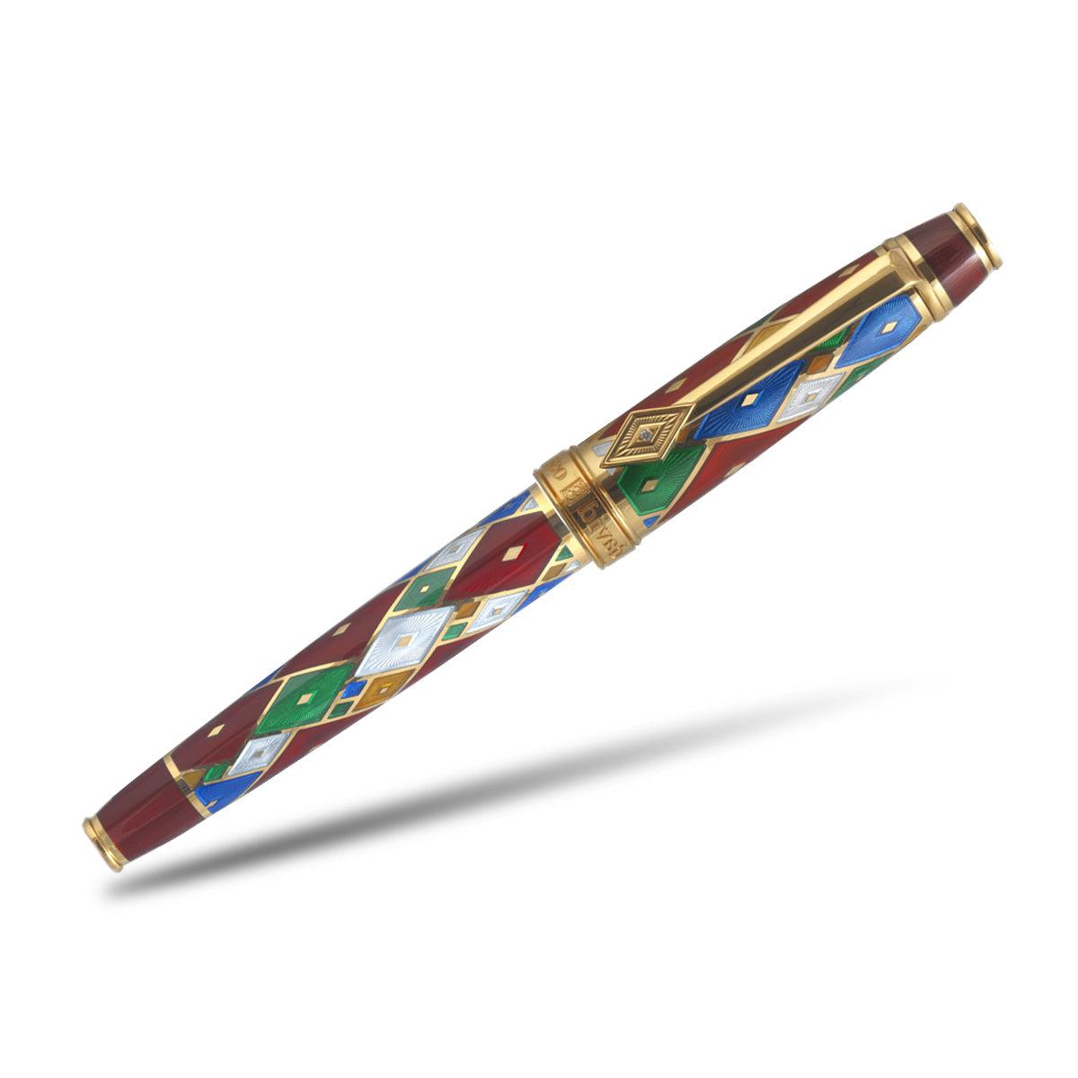 David Oscarson Harlequin Rollerball Pen - Ruby Red-Pen Boutique Ltd