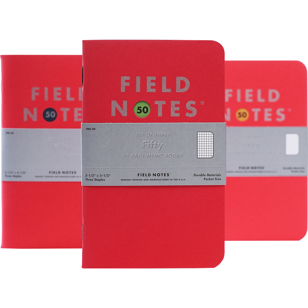 Field Notes Memo Book - Fiftieth Quarterly Edition - Red Alert-Pen Boutique Ltd