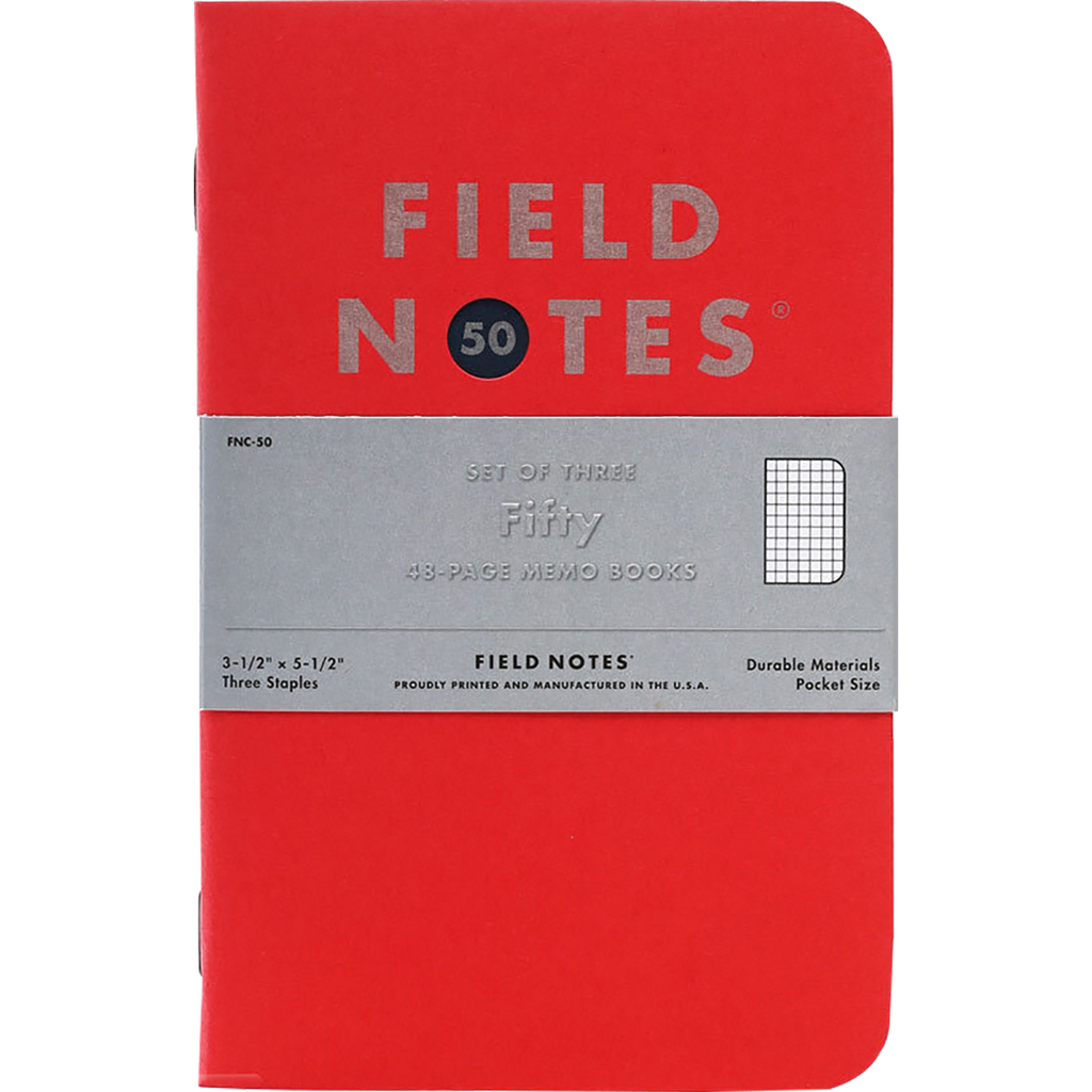 Field Notes Memo Book - Fiftieth Quarterly Edition - Red Alert-Pen Boutique Ltd