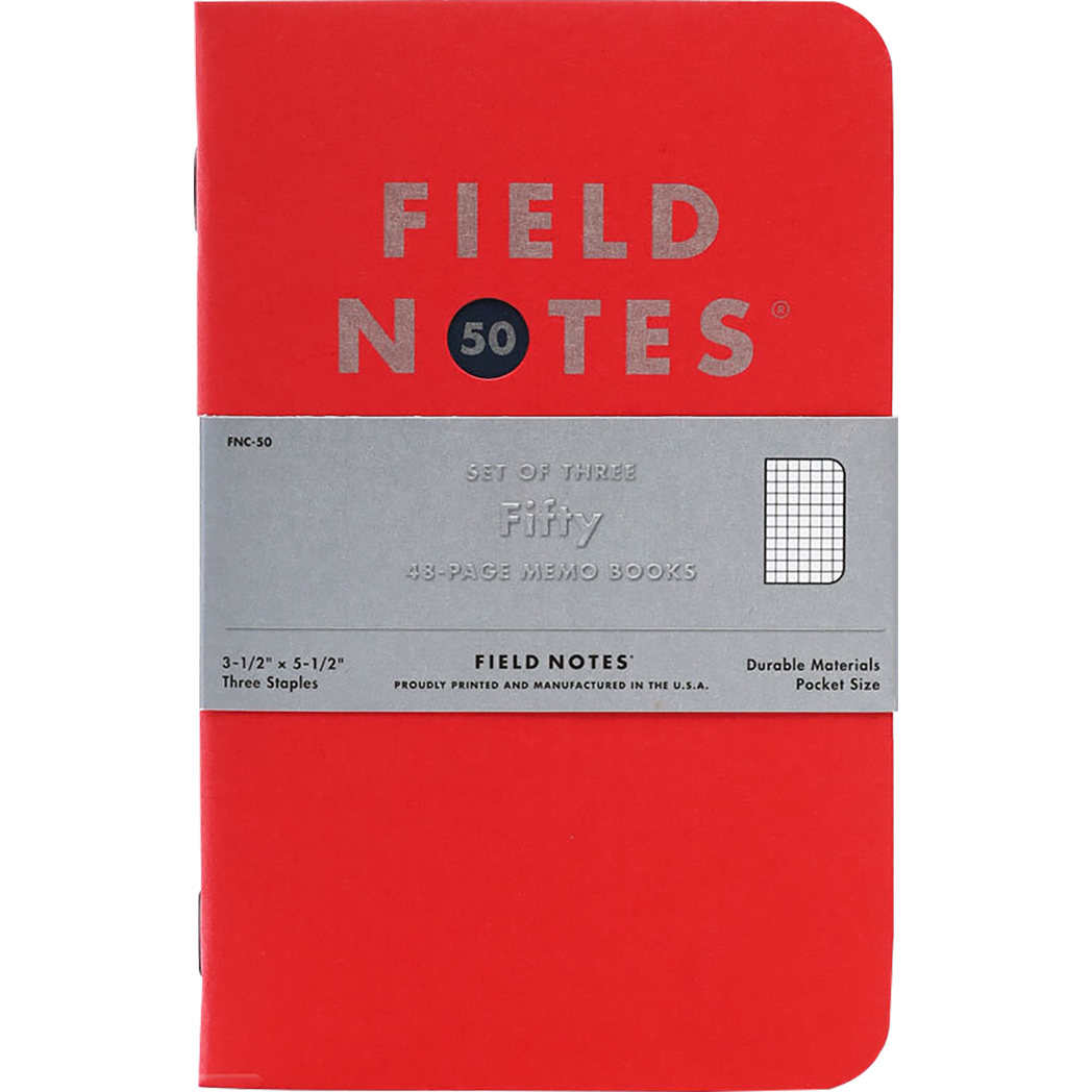 Field Notes Memo Book - Fiftieth Quarterly Edition - Red Alert-Pen Boutique Ltd