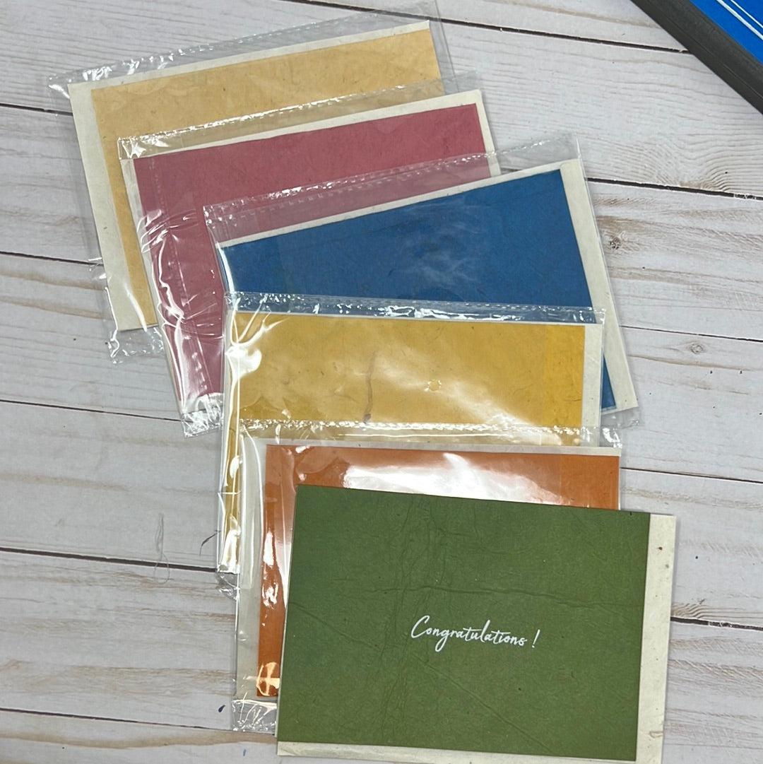 Monk Paper Congratulation Card with Natural Envelope with assortment - pack of 6-Pen Boutique Ltd