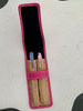 Pen Boutique Yak Leather 2 Pen Jute Cover - Pink-Pen Boutique Ltd