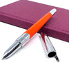 ST Dupont Defi Millennium Silver/Matte Orange Fountain Pen-Pen Boutique Ltd