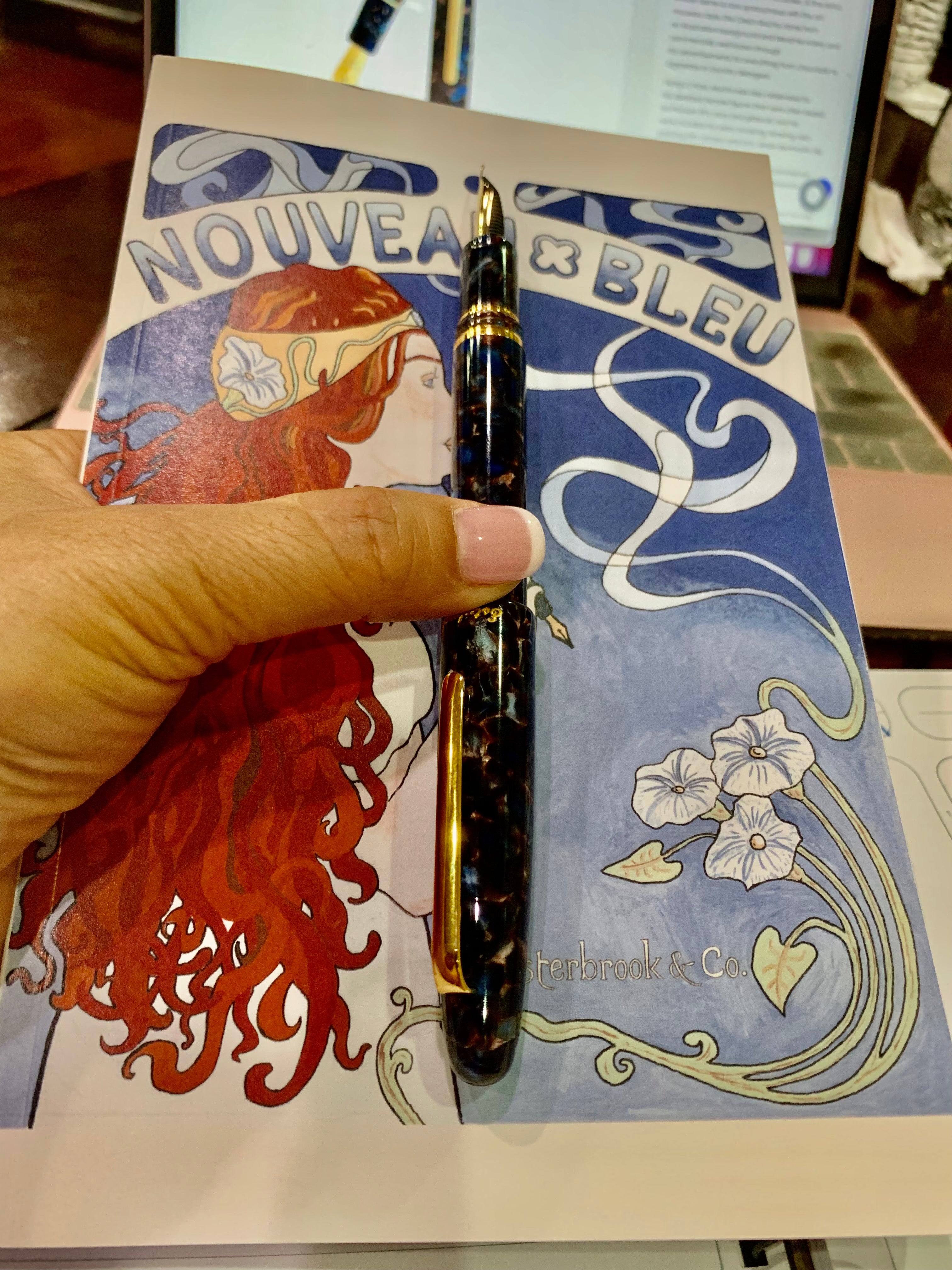 Esterbrook Estie Rollerball Pen - Nouveau Bleu - Palladium Trim-Pen Boutique Ltd