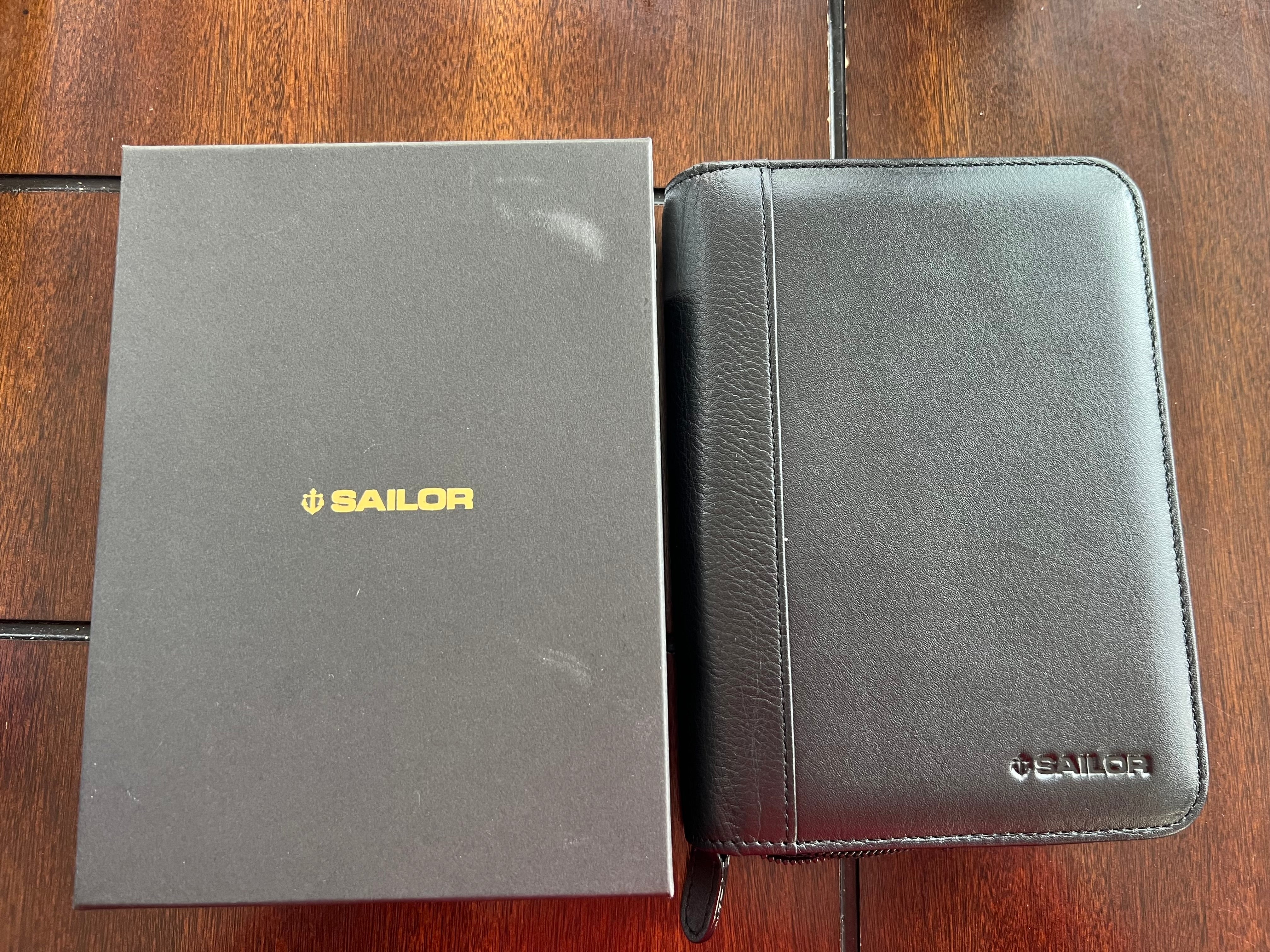 Sailor Cocktail Leather Pen Case - Black ( 5 Pen Holder)-Pen Boutique Ltd