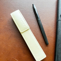 Cross Classic Century Fountain Pen with single Beige Creme Pen Case SET - Black Brushed-Pen Boutique Ltd