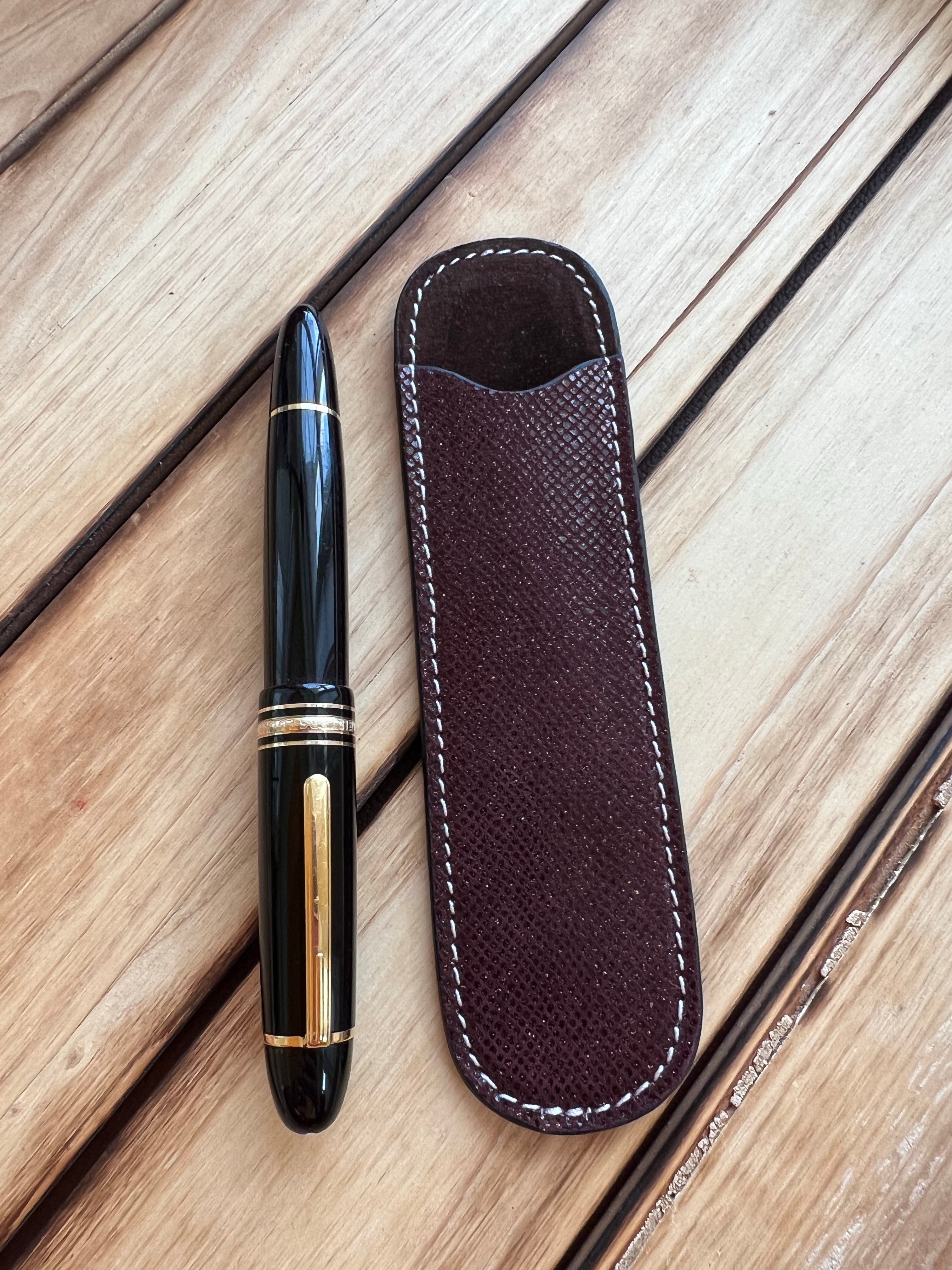 Pen Boutique Yak Leather Single Pen Sleeve - Brown Glitter-Pen Boutique Ltd