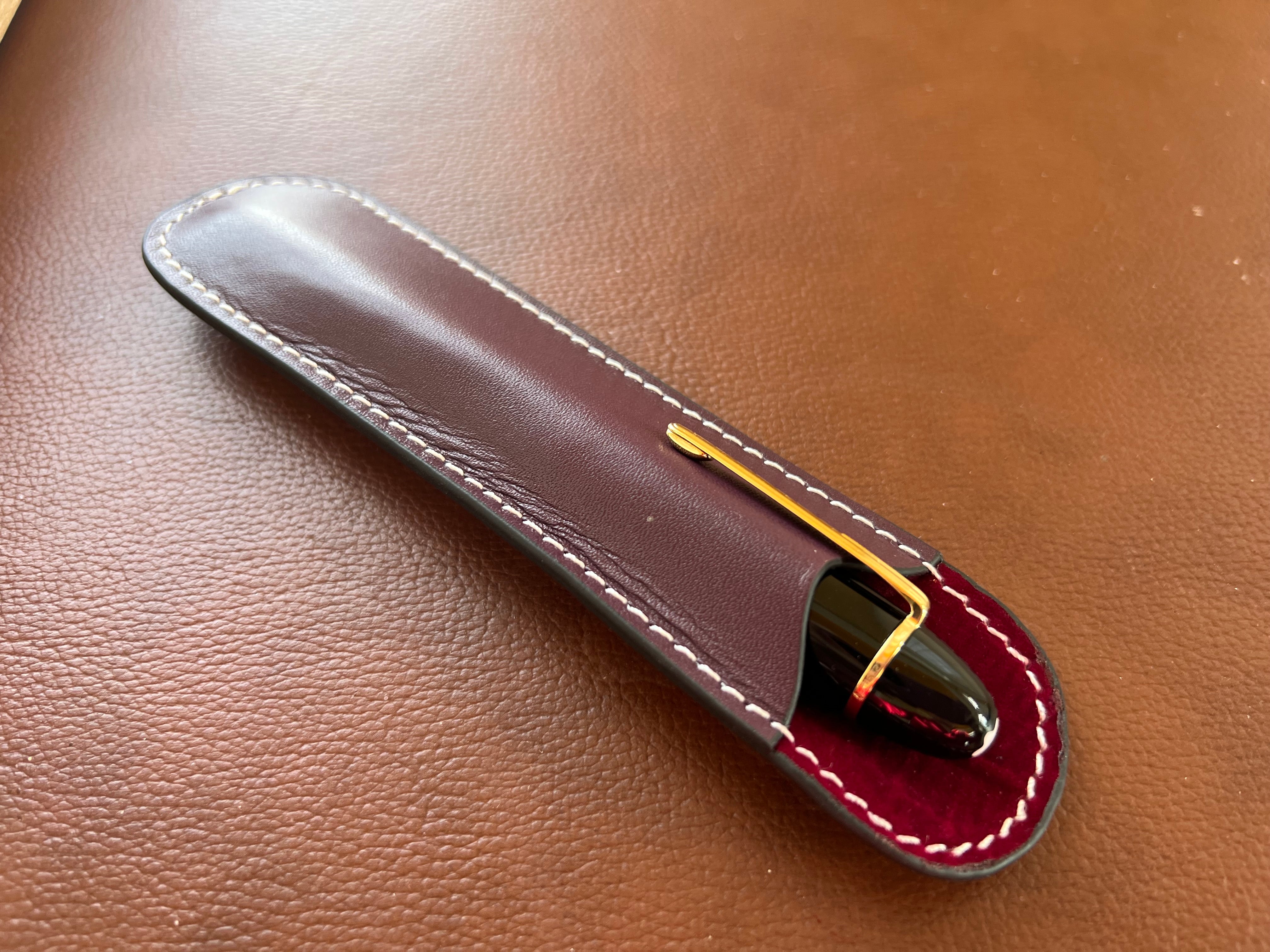 Pen Boutique Yak Leather 10 Pen Holder - Brown