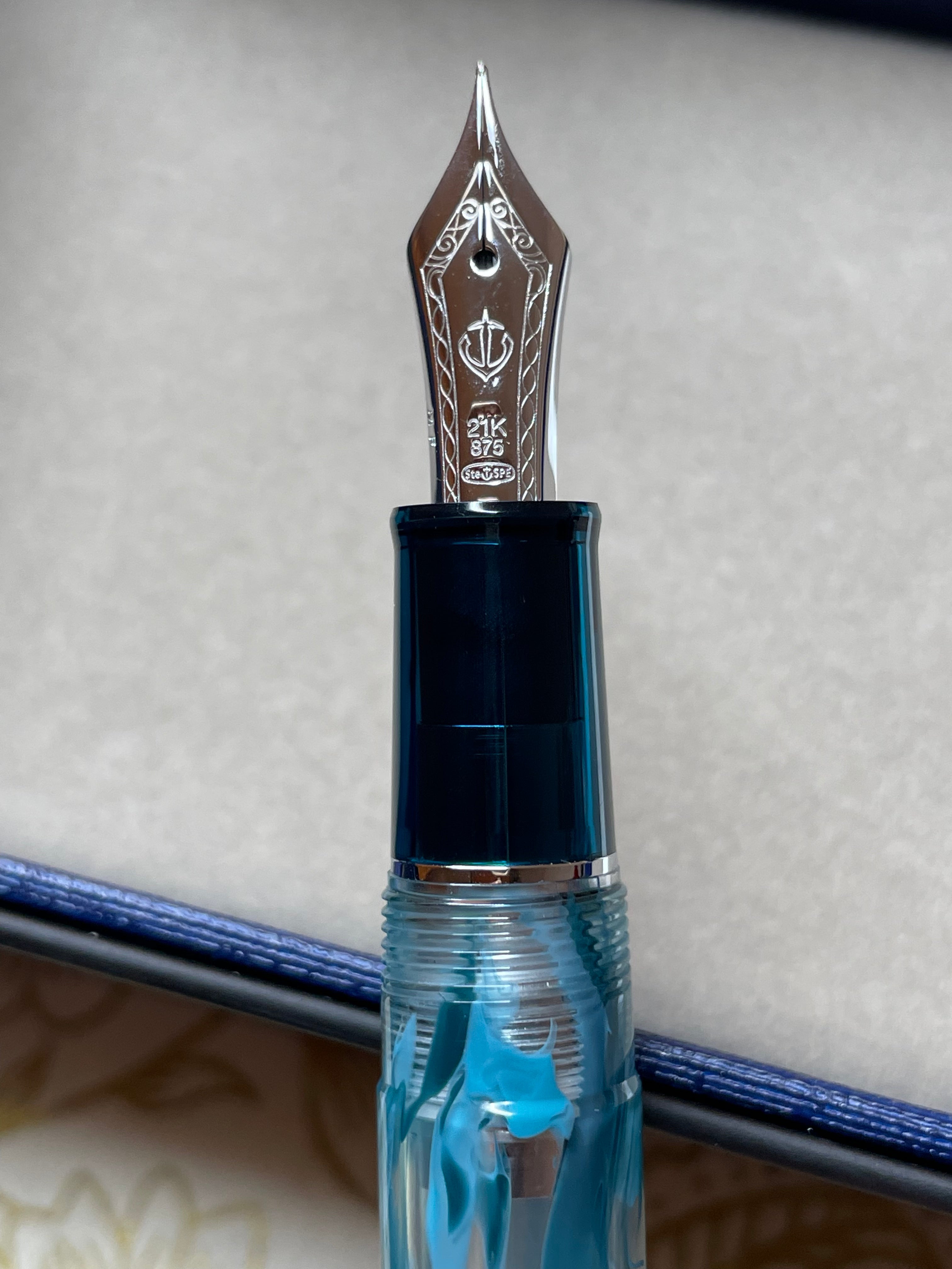 Sailor Professional Gear Fountain Pen - Veilio Blue Green - Slim (Bespoke Dealer Exclusive)-Pen Boutique Ltd