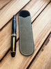 Pen Boutique Yak Leather Single Pen Sleeve - Olive/Black-Pen Boutique Ltd