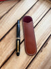 Pen Boutique Yak Leather Single Pen Sleeve - Brown/Dark Red-Pen Boutique Ltd