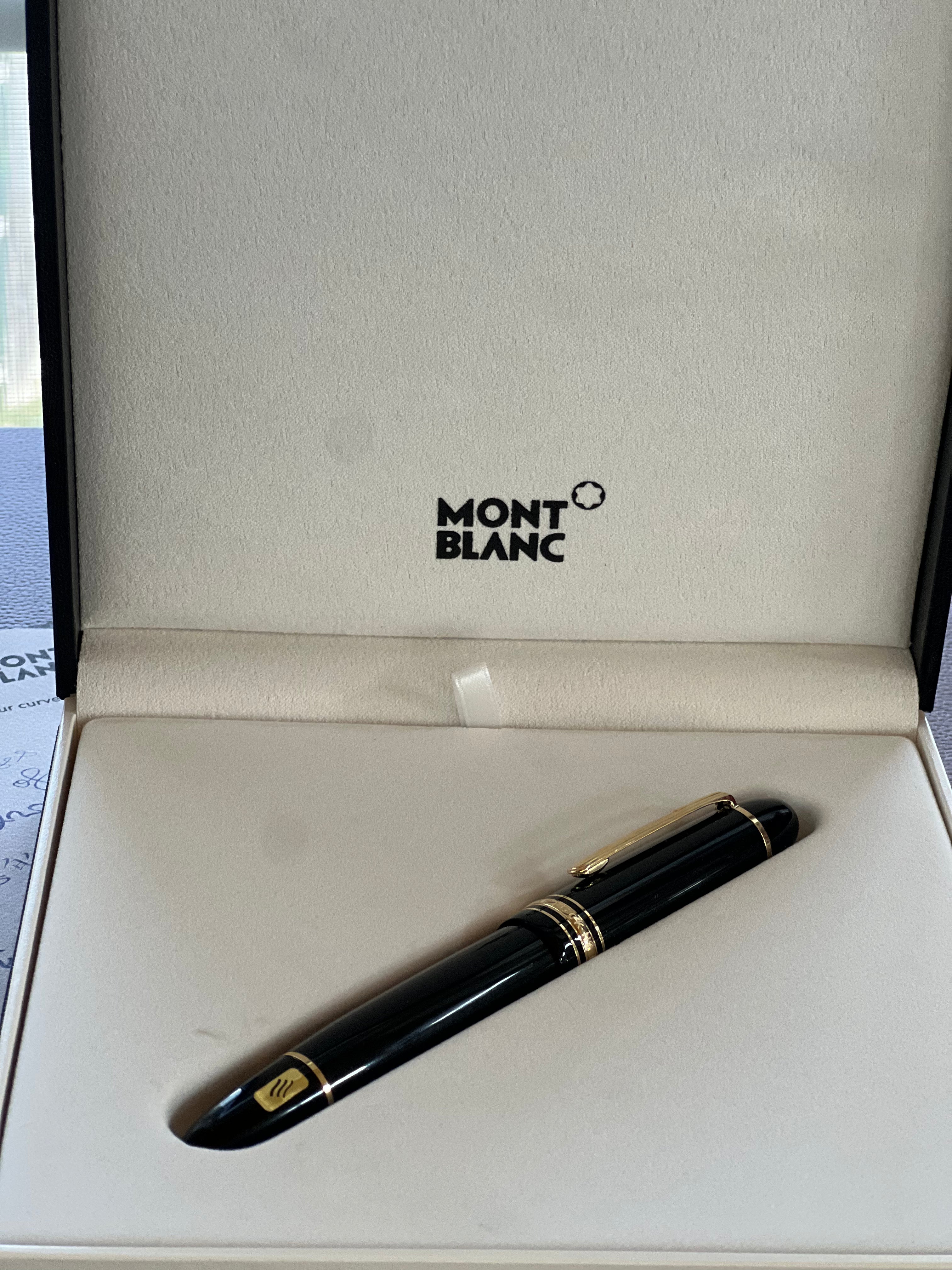 Montblanc Meisterstuck Calligraphy Fountain Pen - 149 Black - Curved Nib-Pen Boutique Ltd