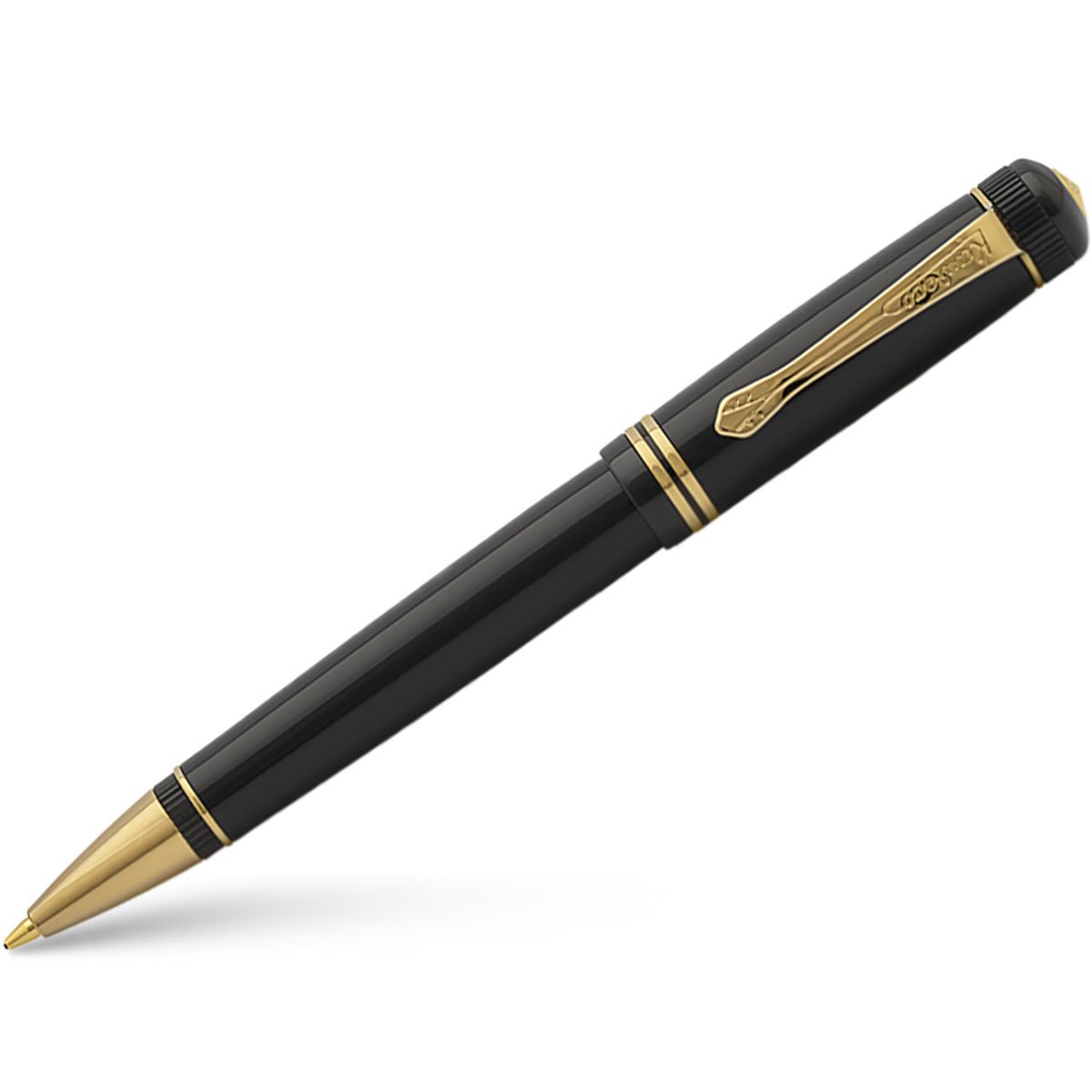 Kaweco Dia2 Ballpoint Pen - Gold Trim - Black-Pen Boutique Ltd