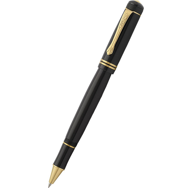 Kaweco Dia2 Rollerball Pen - Gold Trim - Black-Pen Boutique Ltd