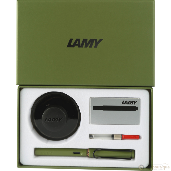 Lamy Safari Gift Set - Savannah Green Fountain Pen & Black Ink-Pen Boutique Ltd