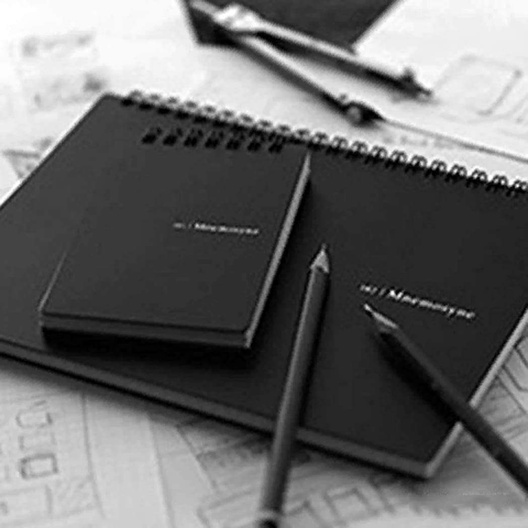 Maruman Mnemosyne Notebook - Black - Blank - A4-Pen Boutique Ltd