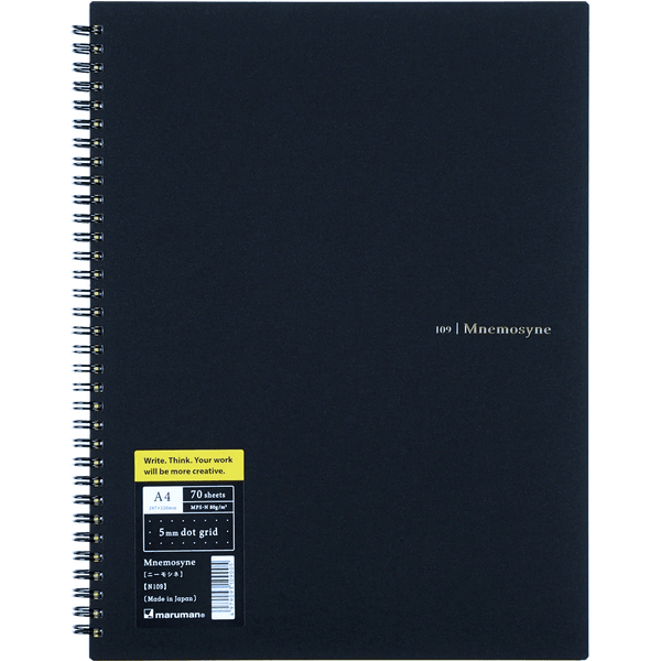 Maruman Mnemosyne Notebooks - Black - Dot - A4-Pen Boutique Ltd