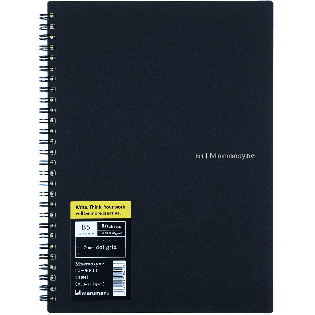 Maruman Mnemosyne Notebooks - Black - Dot - B5-Pen Boutique Ltd