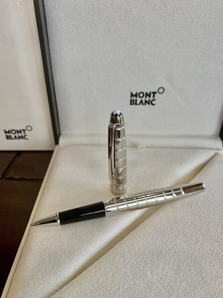 Montblanc 163 Solitaire Rollerball Pen - Platinum plated Facet-Pen Boutique Ltd