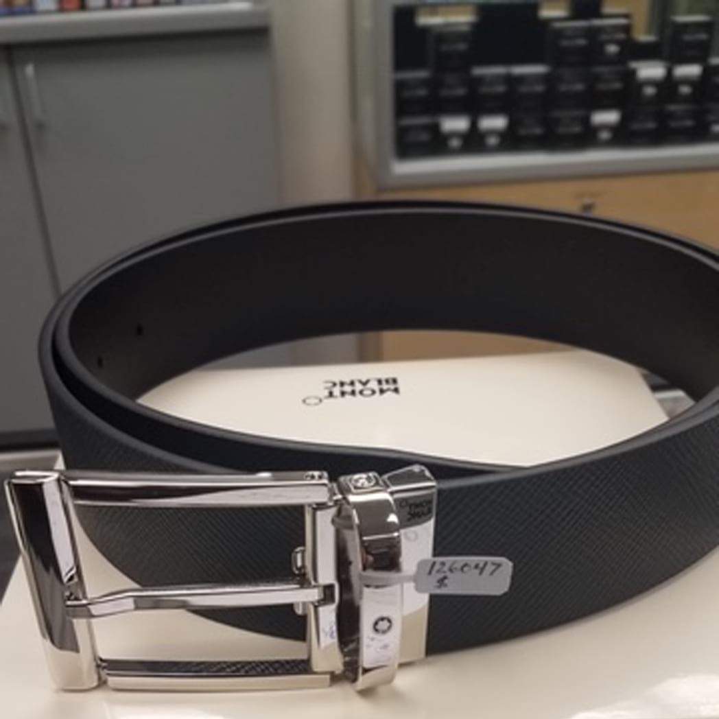 Montblanc Leather Reversible Belt - Black