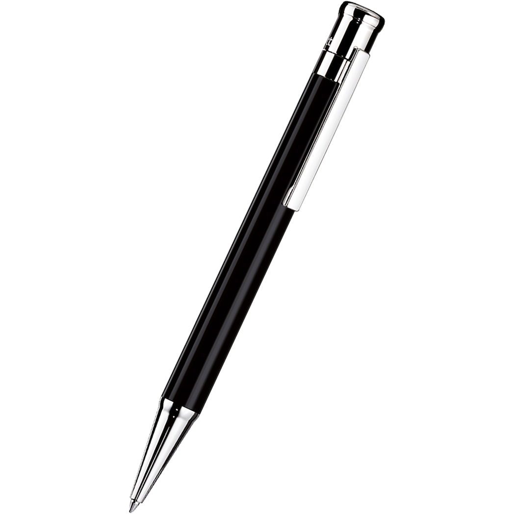 Otto Hutt Design 4 Ballpoint Pen - Black - Platinum Trim-Pen Boutique Ltd