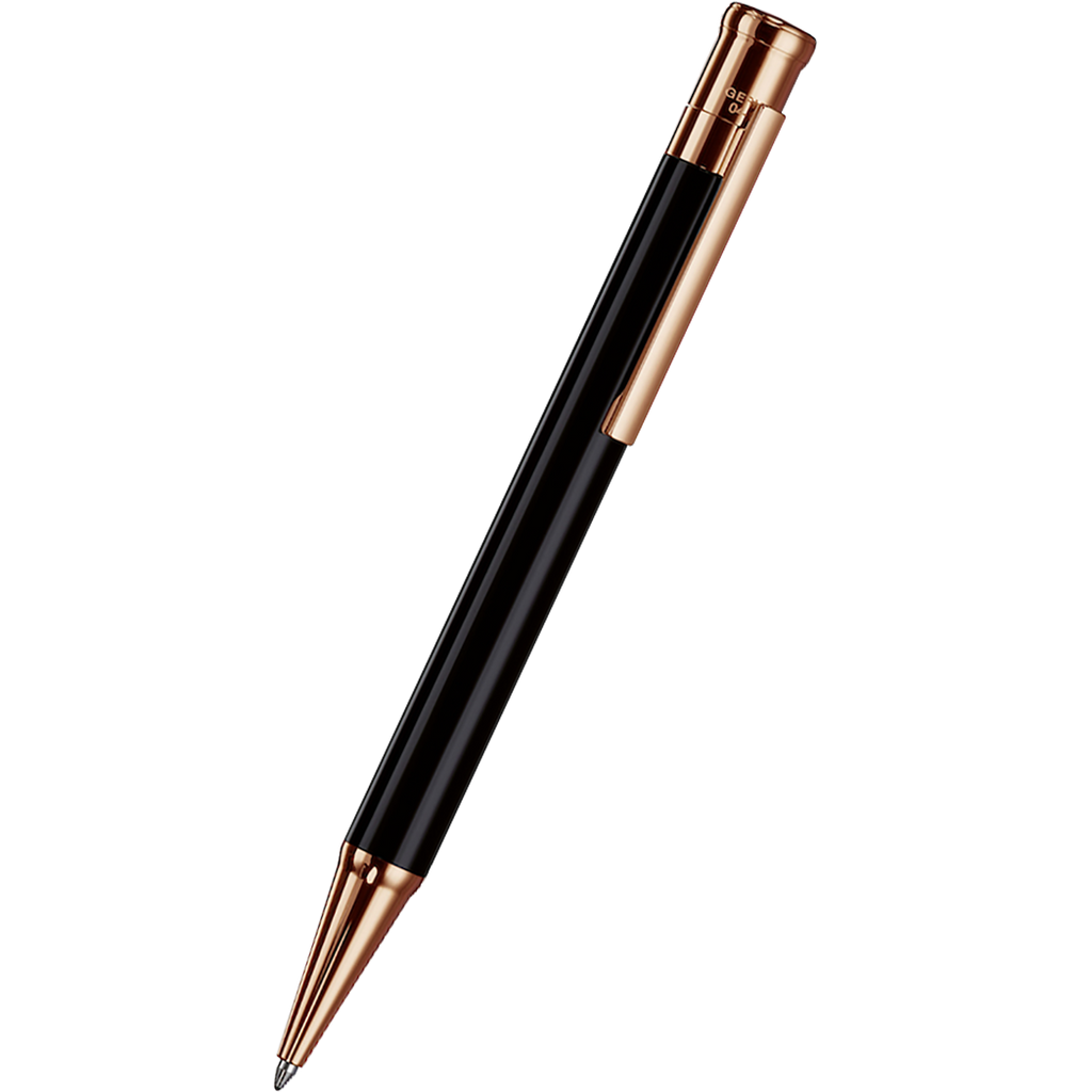 Otto Hutt Design 4 Ballpoint Pen - Black - Rose Gold Trim-Pen Boutique Ltd