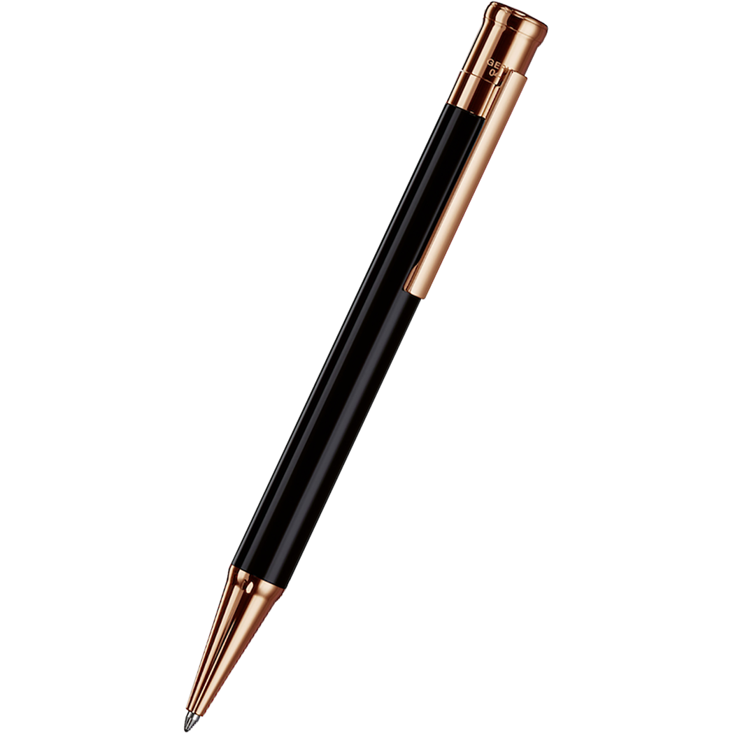 Otto Hutt Design 4 Ballpoint Pen - Black - Rose Gold Trim-Pen Boutique Ltd