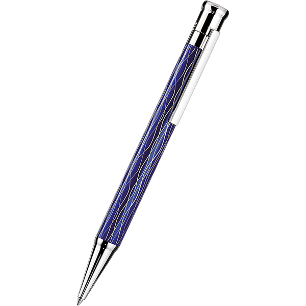 Otto Hutt Design 4 Ballpoint Pen - Blue Wave - Platinum Trim-Pen Boutique Ltd