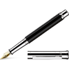 Otto Hutt Design 4 Fountain Pen - Black - Platinum Trim - 18K Gold Nib-Pen Boutique Ltd