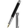 Otto Hutt Design 4 Fountain Pen - Black - Platinum Trim - 18K Gold Nib-Pen Boutique Ltd