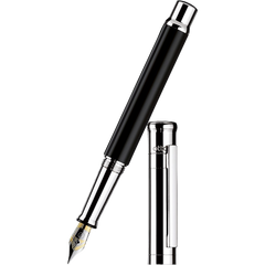 Otto Hutt Design 4 Fountain Pen - Black - Platinum Trim - Steel Nib-Pen Boutique Ltd