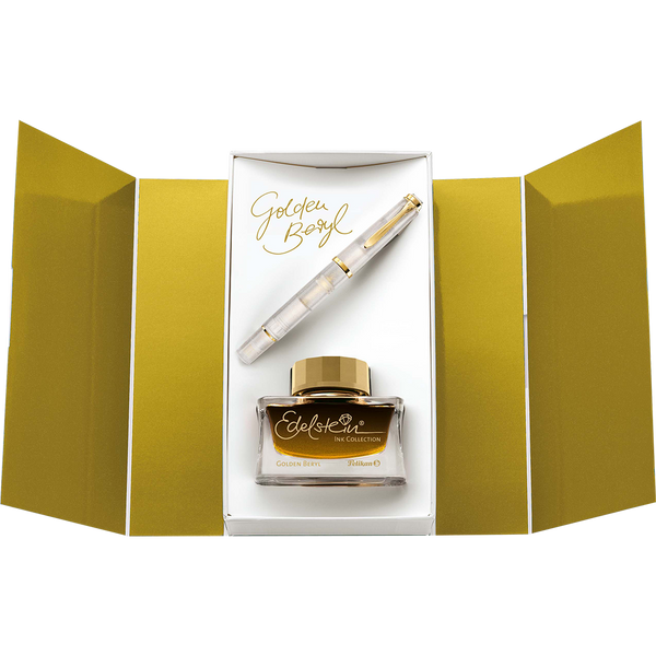 Pelikan Classic Gift Set - Special Edition - M200 Golden Beryl (Includes Fountain Pen & Ink Bottle)-Pen Boutique Ltd