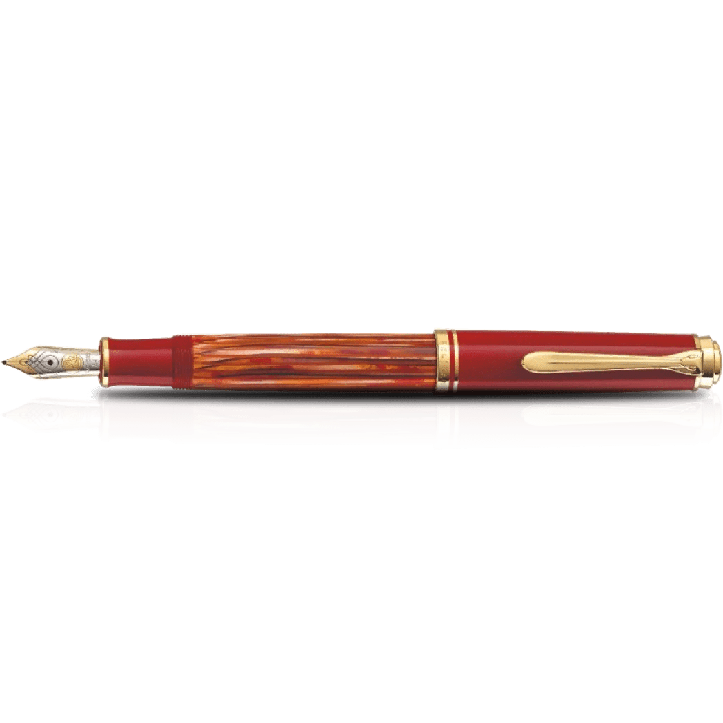 Pelikan Souveran Fountain Pen - M600 Tortoiseshell Red (Special Edition)-Pen Boutique Ltd