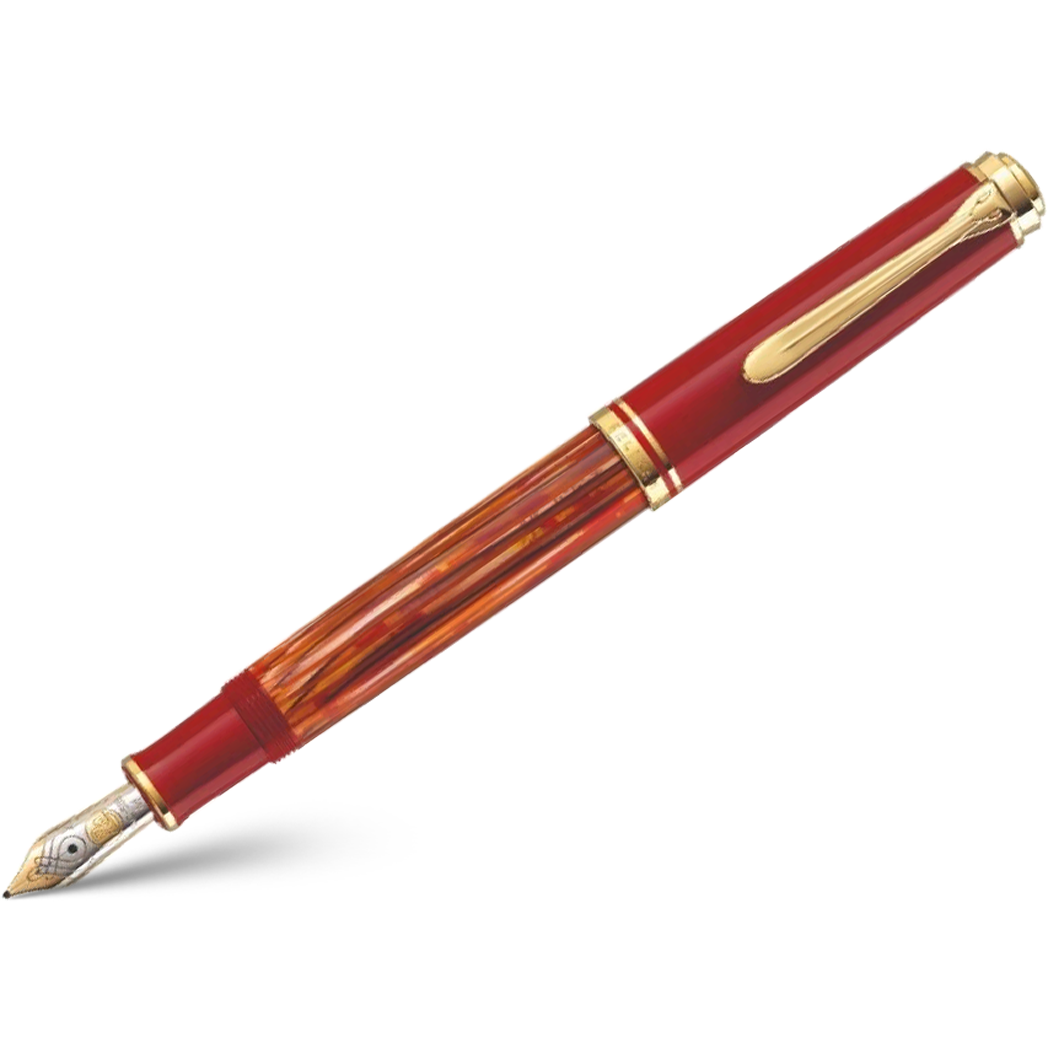 Pelikan Souveran Fountain Pen - M600 Tortoiseshell Red (Special Edition)-Pen Boutique Ltd