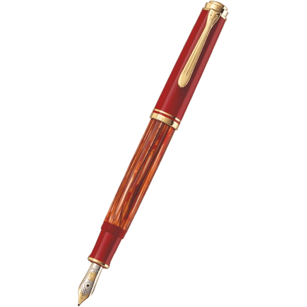 Pelikan Souveran Fountain Pen - M600 Tortoiseshell Red (Special Edition)-Pen Boutique Ltd