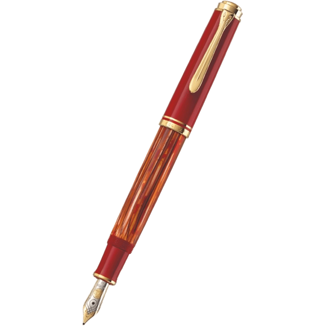 Pelikan Souveran Fountain Pen - M600 Tortoiseshell Red (Special Edition)-Pen Boutique Ltd